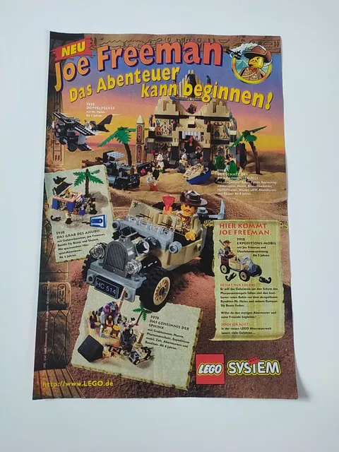 Rare Advertising Flyer Promotional Sheet LEGO System Joe Freeman 5928 5988 5938 1998