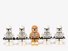 LEGO Star Wars Clone Trooper Phase 1 Minifigure Lot 5 Orange Bomb Squad sw0299