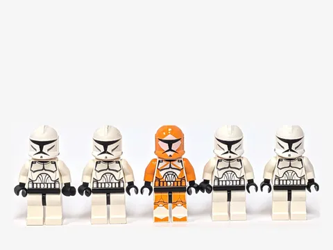 LEGO Star Wars Clone Trooper Phase 1 Minifigure Lot 5 Orange Bomb Squad sw0299