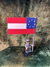 2x 54mm MINI American Civil War Confed + SEVEN STARS  State Flag on LEGO POLE