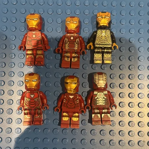 LEGO Marvel Iron Man Minifigure Lot x6 Avengers Used Sold As Is Ships Fast