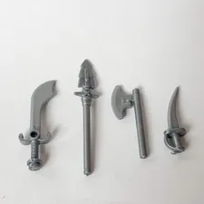 LEGO Silver Grey Weapon Sword Bundle Replacement Axe Knife Lot