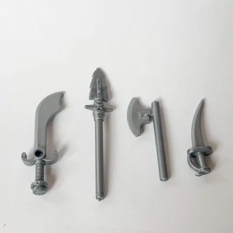 LEGO Silver Grey Weapon Sword Bundle Replacement Axe Knife Lot