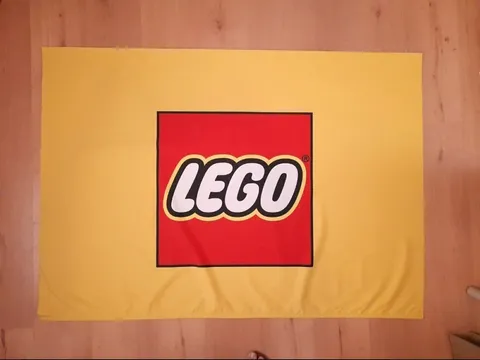 Official LEGO Store SEG Fabric Banner Flag - Yellow & Red Logo - Rare Promo Disp