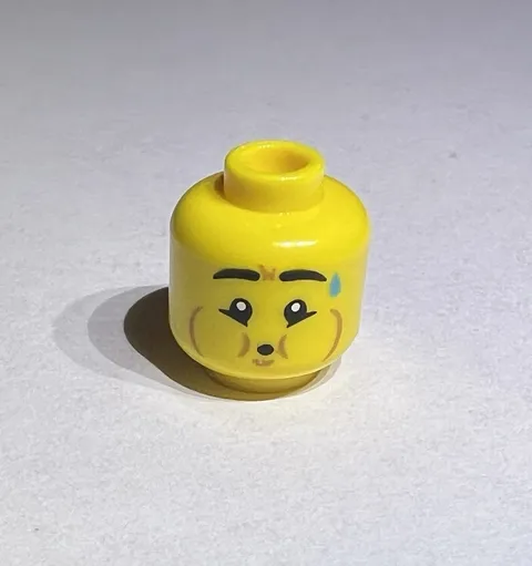Lego Yellow Minifigure Head Whistling Blowing Sweating Sweat New 71052 Band City