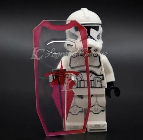 LEGO Star Wars Clone Troopers Riot Shield Accessory CLEAR/RED