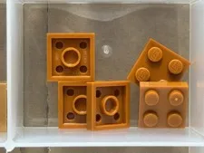 LEGO Parts - Dark Orange Plate 2 x 2 - No 3022 - QTY 5