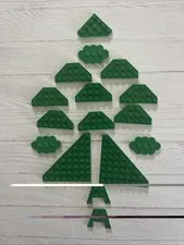 LEGO LOT GREEN 16 PCS 8X8 3X6 4X4 PLATE WEDGE CORNER VARIETY BUILDING PIECES