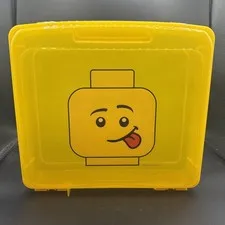 Lego Yellow Project  Case Mini figure Storage Case Head Tongue Empty Pre Owned