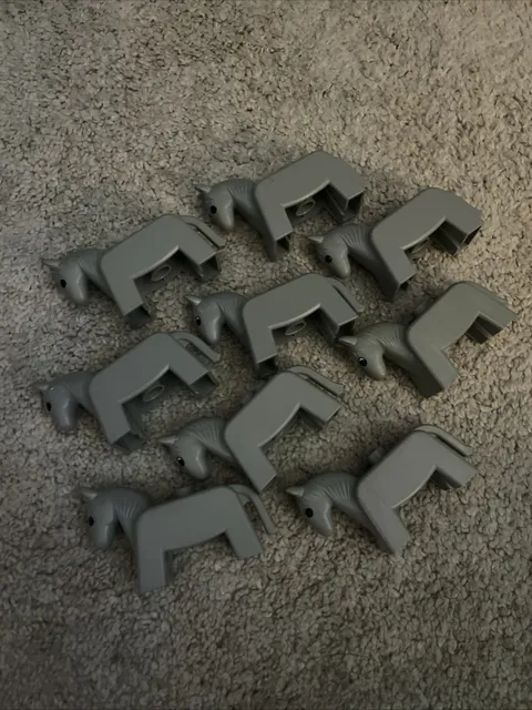 9 Lego Duplo Vintage Gray Horse Animal Farm 1980s