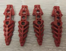 Lego 50858 Dark Red Crimson Bionicle Foot Visorak With 3 Pin Holes Part Lot Of 4