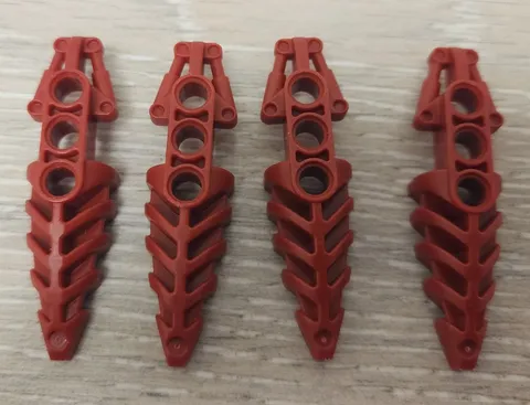 Lego 50858 Dark Red Crimson Bionicle Foot Visorak With 3 Pin Holes Part Lot Of 4