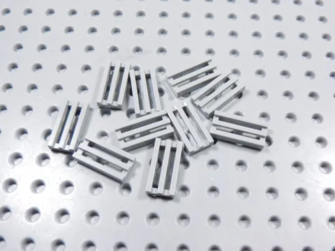 LEGO Lot of 10 Light Bluish Gray 1x2 Grille Grate Plates BC