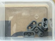 LEGO Parts - Dark Bluish Gray Plate, Round 1 x 2 Open Studs - No 35480 - QTY 5