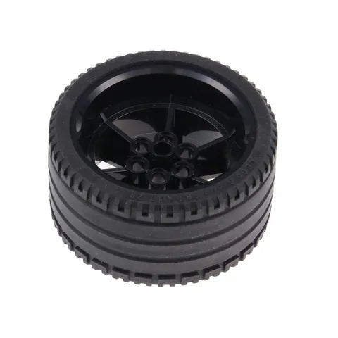 1x LEGO Technic Rad 68.8x36ZR Black Wheel 56x34 Black 6 Pin Holes 15038c04