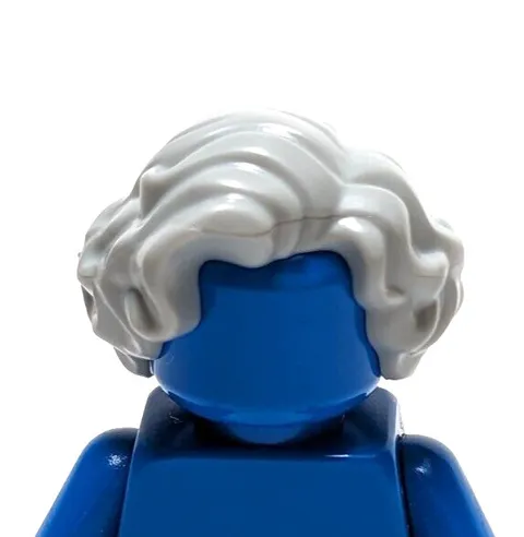 Lego - Minifigure Hair - Female - Grey, Short, Wavy with Side Part