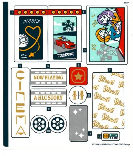 LEGO STICKER SHEET 41448 HEARTLAKE CITY MOVIE THEATER from set New & Genuine