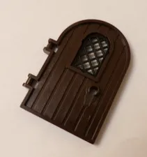 Lego x1 Dark Brown 1x4x6 Door, Black Window, Key Hole, 64390, 30046 (028-132)