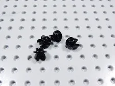 LEGO Lot of 4 Black 1x1 Round Plates w/ Clip on Bottom BF