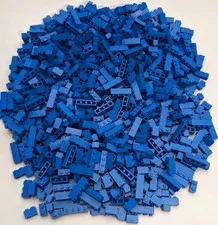 LEGO Bricks 950pcs Blue Bulk Lot 1x1 1x2 1x3 1x4 2x2 Corner Cleaned MOC