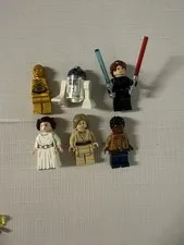 LEGO Star Wars Minifigure Lot -Anakin, Luke, Leia, Finn, R2-D2, C-3PO Incomplete