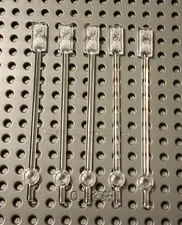 NEW LEGO® 5 Trans Clear Bar 12L 1 X 2 Plate End Solid Studs Round 42445