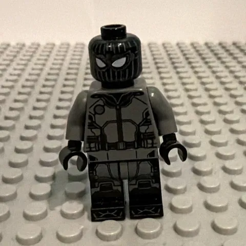 LEGO Black & Dark Gray Superhero Minifigure Black Mask White Eyes