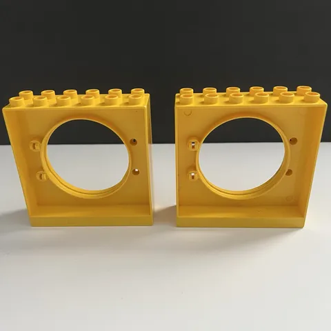 2 Lego Duplo 31191 Yellow Ball Tube Exit Brick 2 x 6 x 5 Round Doorway 9089 9087