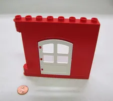 Lego Duplo Red Wall W/ Curved Door Window Opening 1X8X8 House Building Christmas