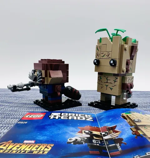LEGO 41626 BrickHeadz Groot & Rocket Marvel Avengers w/ Manual - Assembled