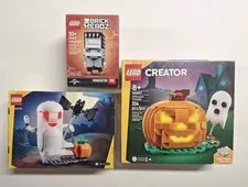LEGO Lot Of 3 Halloween Ghost Pumpkin 40697 40422 40772 BRICKHEADZ BRAND NEW