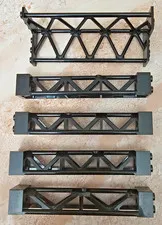 5 Lot LEGO Black (1) Support Triangular Vertical Girder & (4) Support Girders