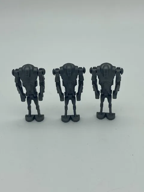 LEGO Star Wars Super Battle Droid Minifigure Pearl Dark Gray sw0092 X3 Total Lot