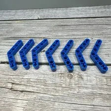 Lego Blue Technic, Liftarm, Modified Bent Thick 1 x 7 (4 - 4) Part 32348 (7 Pcs)