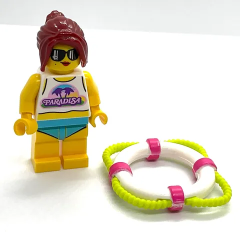 Lego Swimmer Beach Lady Minifigure - Summer Swimming Vacation Lifeguard