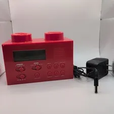 Lego Red Brick Portable Alarm Clock AM/FM Radio LG11000 WORKING w ADAPTER