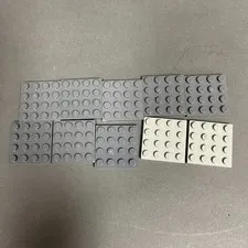 Lego 3031 Baseplates 4 x 4 Light Dark Gray Replacement Parts Pieces Lot of 10