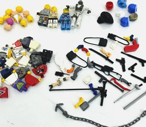 LEGO Lot of Minifigure Parts & Pieces Figures Swords Weapons Heads & More