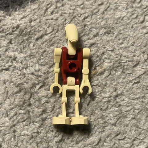 Lego Minifigure - Star Wars Security Battle Droid - Dark Red Torso with Tan Insi