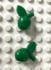 Lego Bright Green Apple Minifigure Food Piece Lot of 2