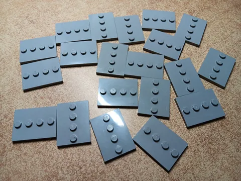 LEGO LOT 20 LIGHT BLUISH GRAY 3X4 TILE MINIFIGURE STAND SIDEWALK #88646