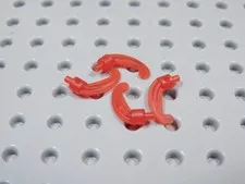 LEGO Lot of 4 Trans Red Hat Feather Plume Accessory Minifig BU