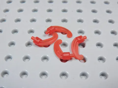 LEGO Lot of 4 Trans Red Hat Feather Plume Accessory Minifig BU