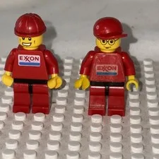 Lego EXXON GAS/OIL Minifigure LOT OF 2