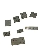 Lot Of 8 Gray Lego Plates 4(2x2), 2 (2x1), 1 (1x4), 1 (2x4)