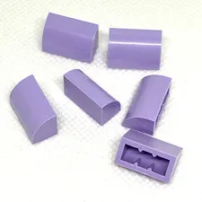 LEGO Parts - Lavender Slope Curved 1 x 2 w/Bottom Stud Holder - No 37352 - QTY 6