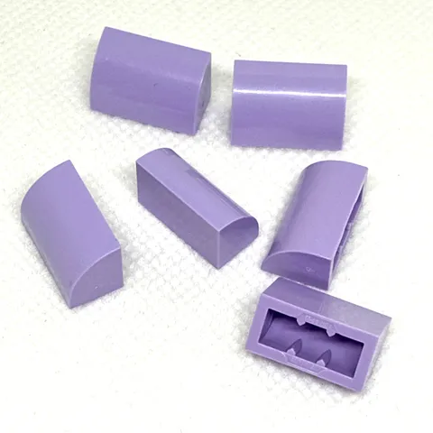 LEGO Parts - Lavender Slope Curved 1 x 2 w/Bottom Stud Holder - No 37352 - QTY 6