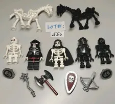 Lego Castle Fantasy Era Skeleton Warrior minifigures, two horses + FREE SHIPPING