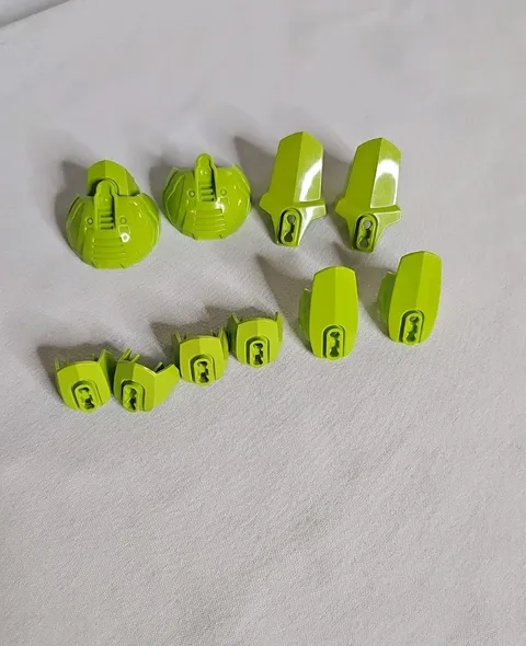 10x LEGO Hero Factory Lime Gren Armor Lot: Size 3, Size 5, Shoulder, Rounded