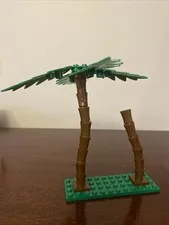 LEGO Vintage Plant Palm Tree Complete Leaves Extra Trunk Brown Green 2518 2563